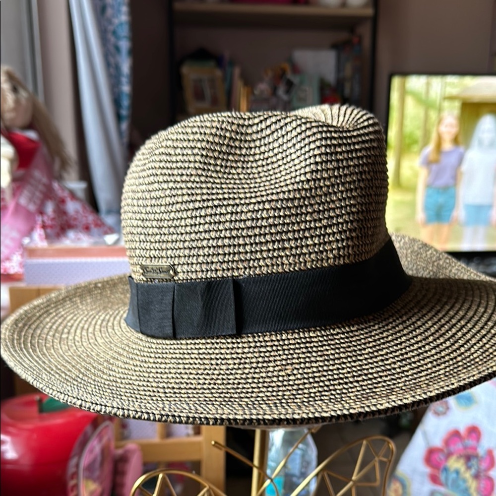 Sun N Sand Men's Black and Tan Fedora Hat